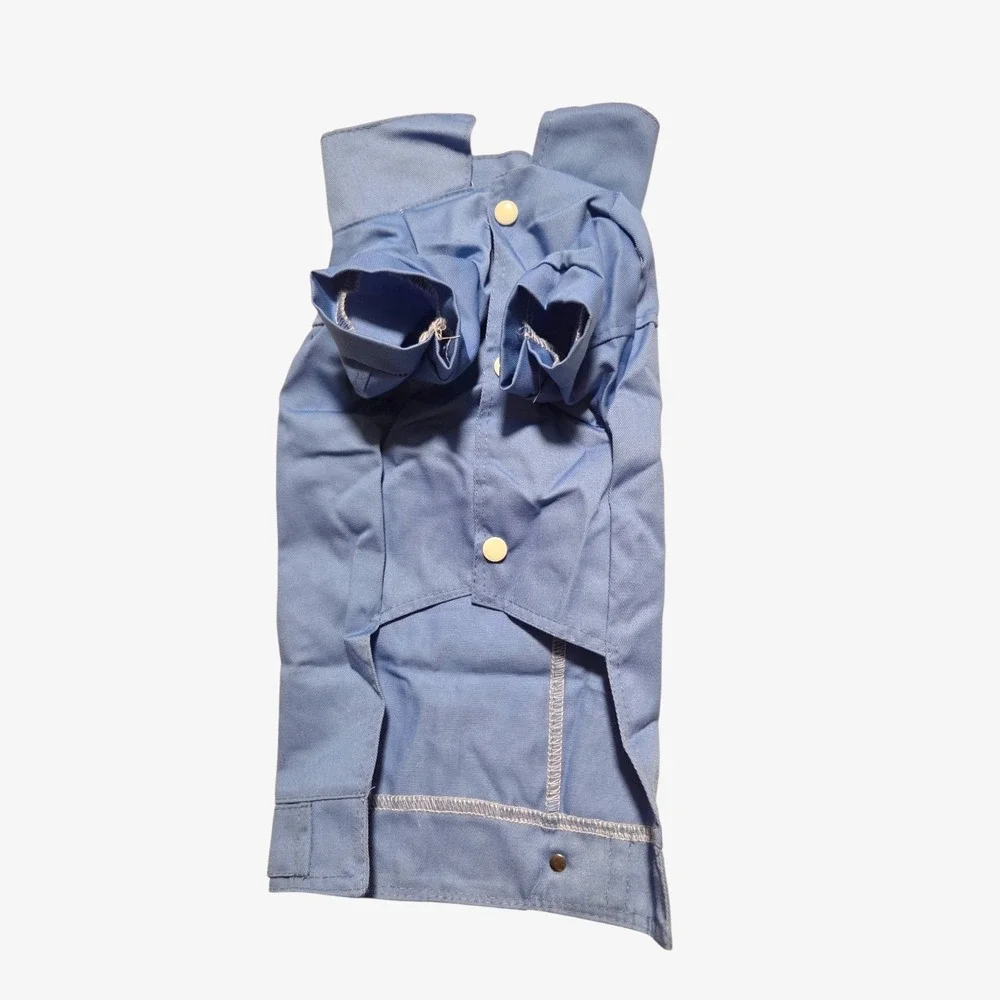 Liang Chong Blue‎ Canvas Dog Jacket with D-Ring and Snap Buttons Size